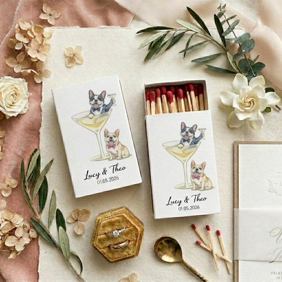 Illustrated vs. Photo-Printed: Why Custom Dog Illustrations Look Better on Wedding Details