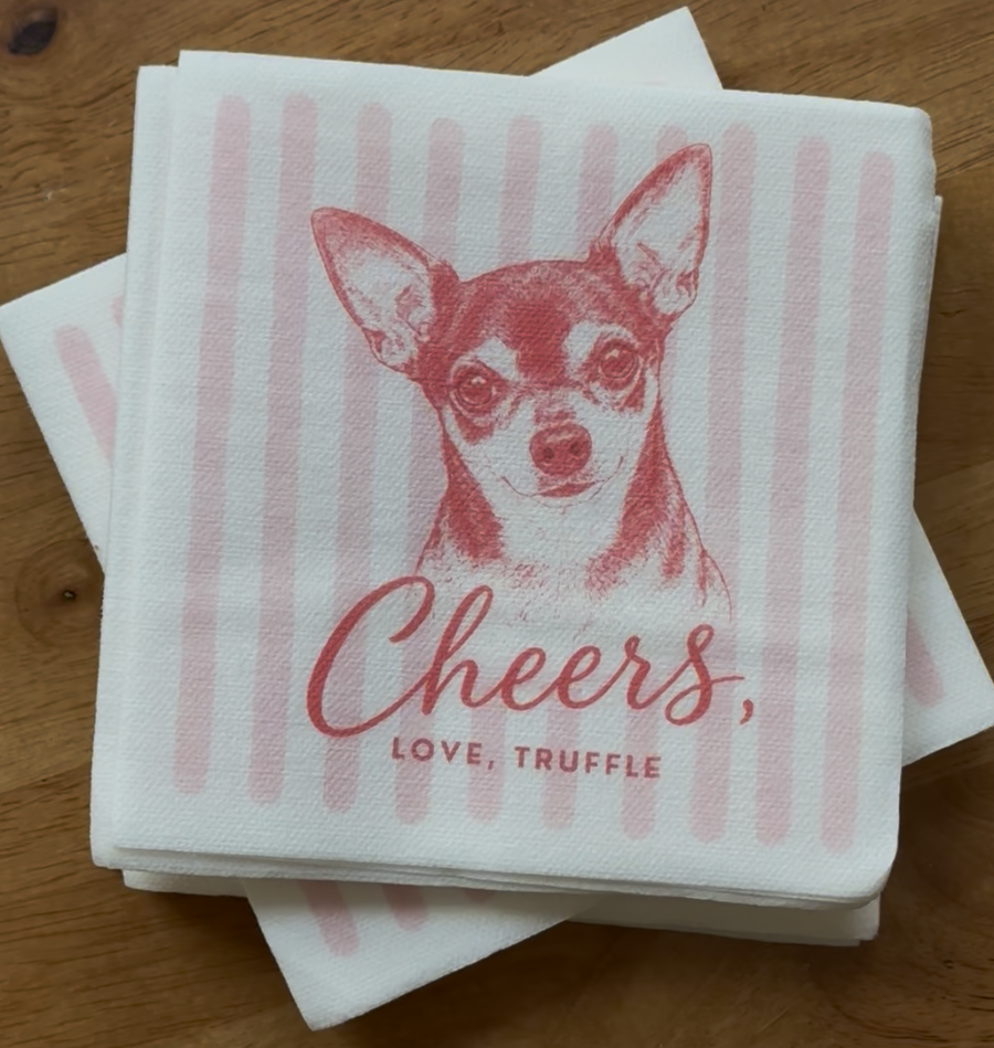Custom Dog Wedding Napkins: The Cocktail Hour Detail Everyone Notices