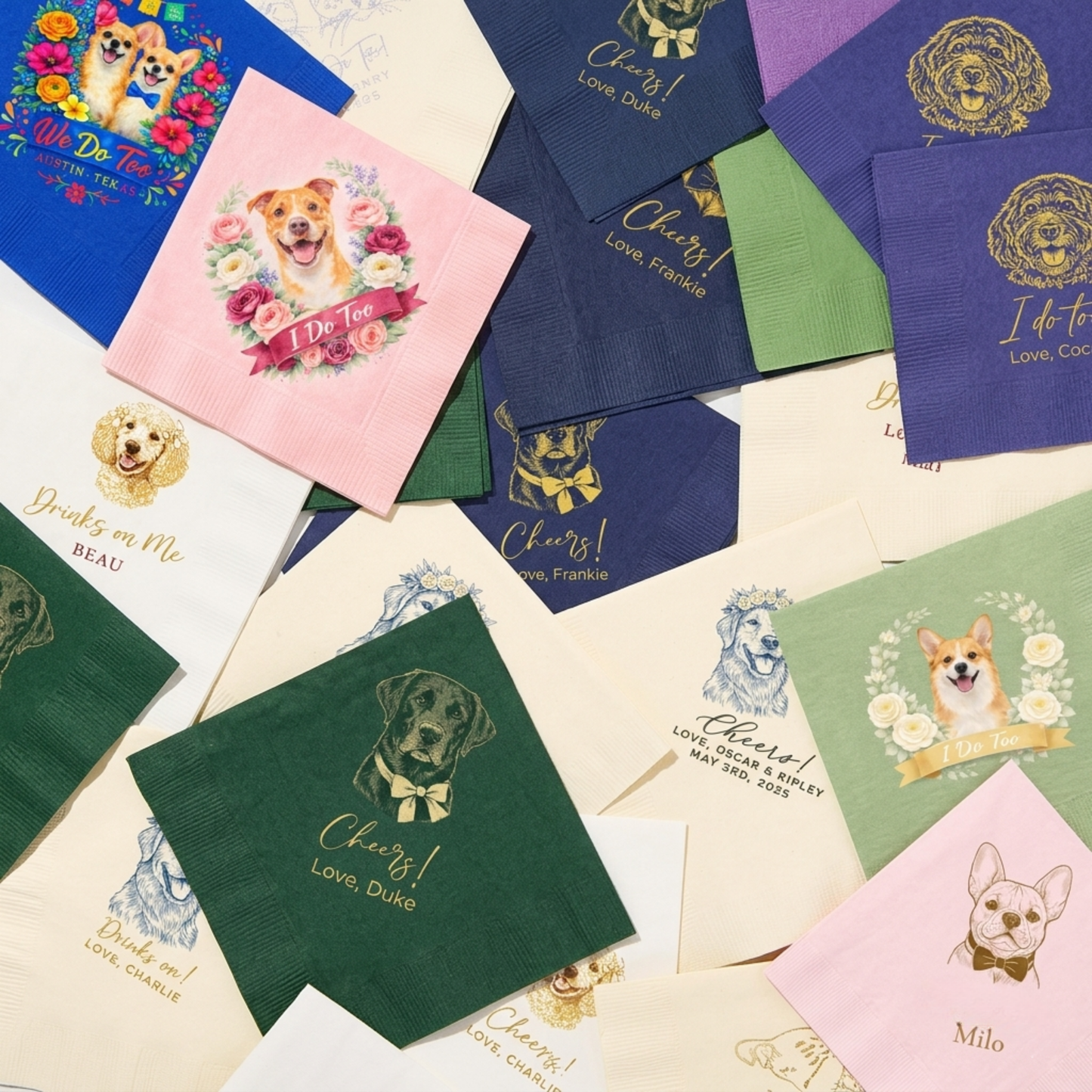 Custom Dog Cocktail Napkins