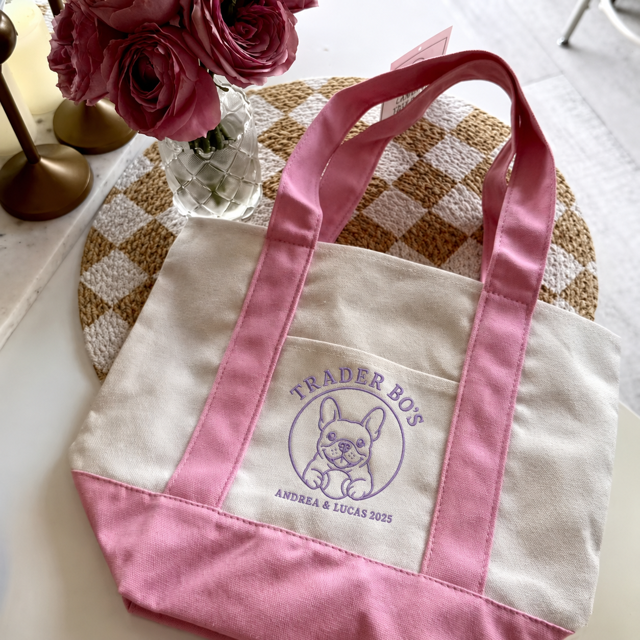 Custom Mini Tote Bag with Your Dog as the Logo