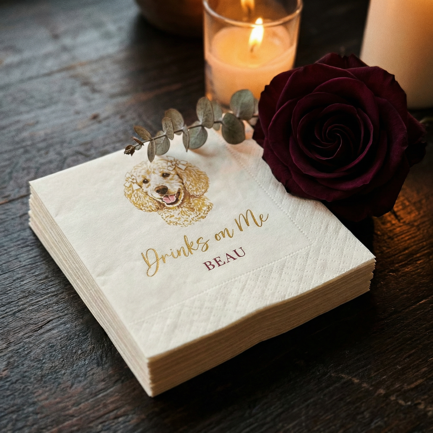 Custom Dog Cocktail Napkins